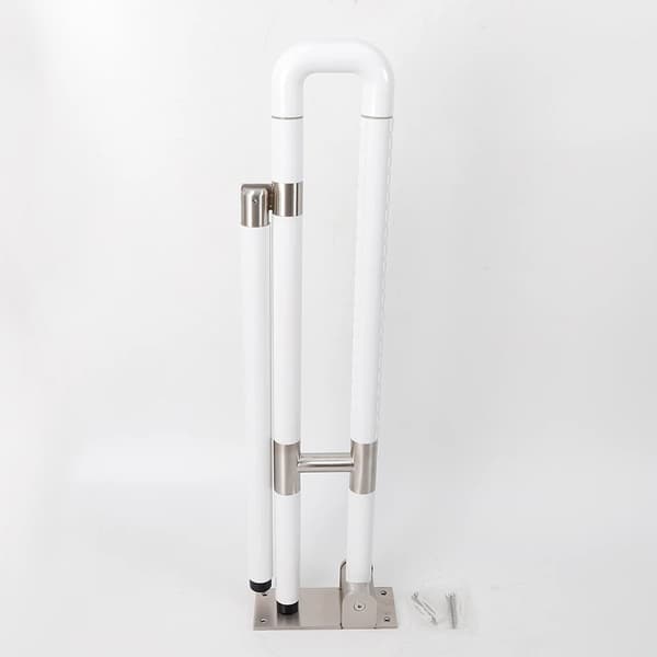 Toilet Foldbar Håndtag, Væghængt, Skridsikker, Holdbart Design,HVID