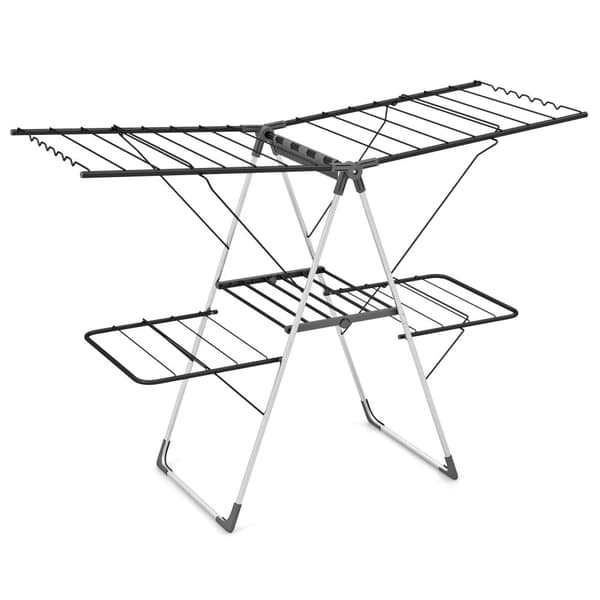 Vaateripustin, 55,5" x 27,5" x 23", hopea & harmaa
