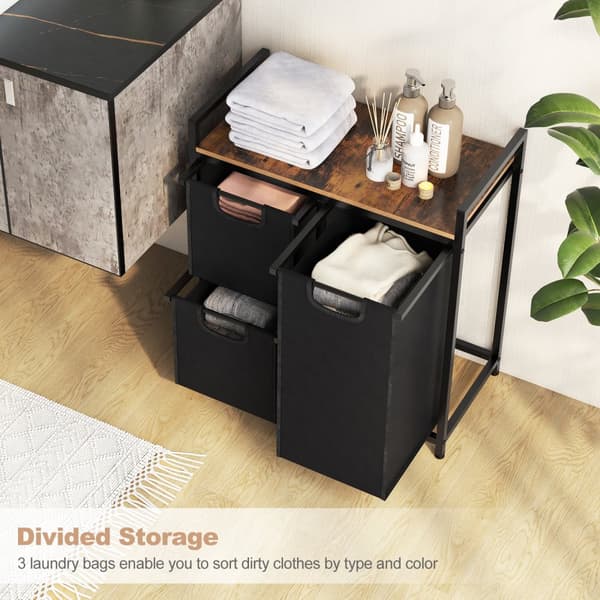 Vasketøjskurv Organizer, 66x33x72 cm, Sort/Brunt