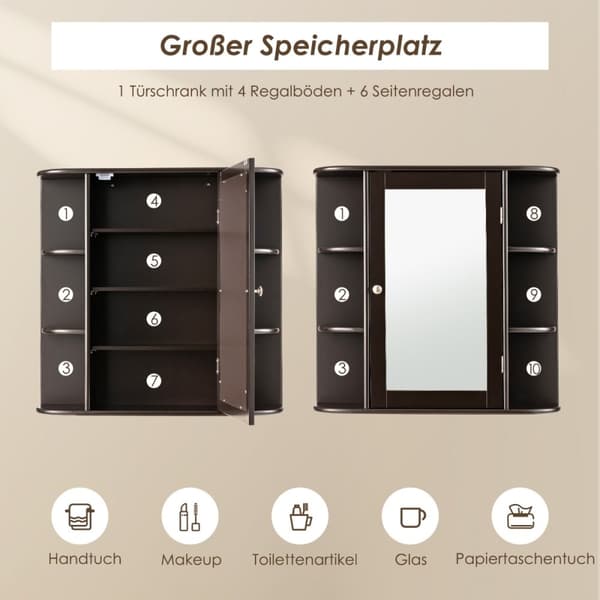 Opbevaringsskab, 66x16.7x63 cm, Brun