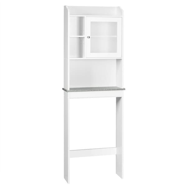 Toalettskåp, 23.3x7.4x68.1 tum, Vit och Svart