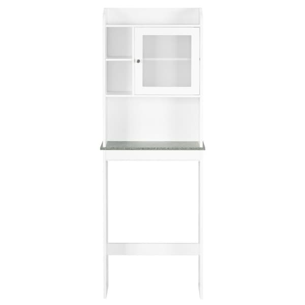 Toalettskåp, 23.3x7.4x68.1 tum, Vit och Svart