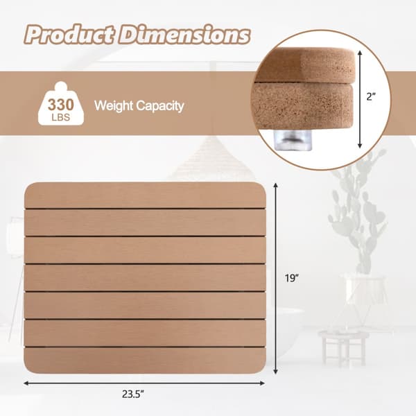 Duschmatta, 23.5x19x2 tum, Brun