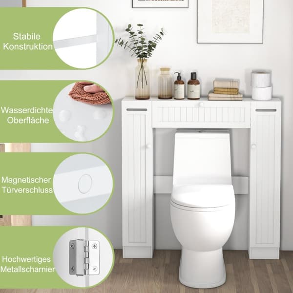 Toiletskab, 89x18x99 cm, Hvid