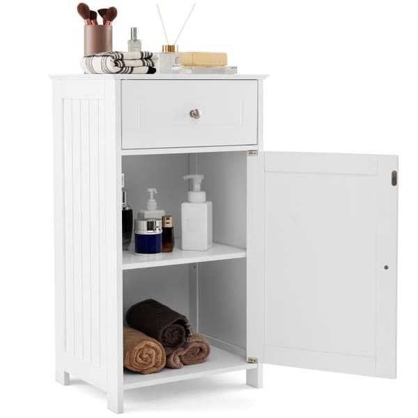 Badeværelsesskab Gulvorganisator, 43x34x77 cm, Hvid