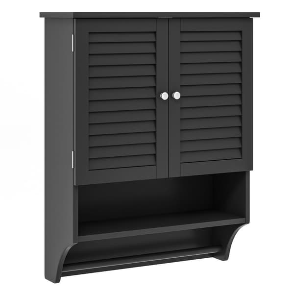 Badrumsskåp för medicin, 23x9x30 tum, Svart