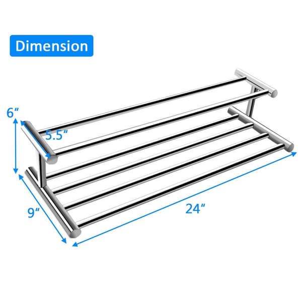Håndklædeopbevaringsstativ, 24x9x6,3 tommer, Sølv