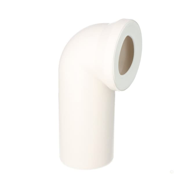 WC-tilslutningsbøjning 90° - plast / alpinhvid