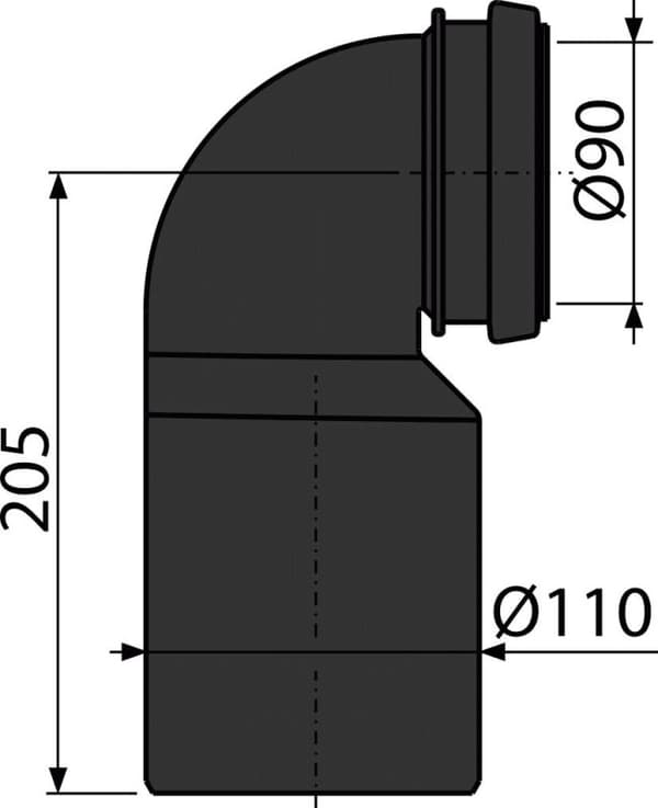 WC-avloppsböj DN90/110 PP