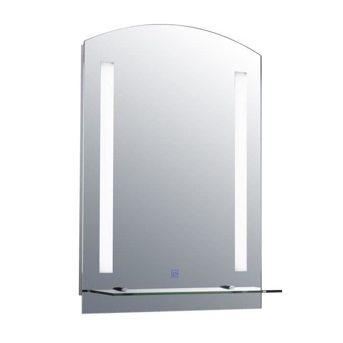 LED ljus spegel 24 W tryck på växeln integrerad hylla 50L x 4l x 70H cm 57 50x4x70cm Vit