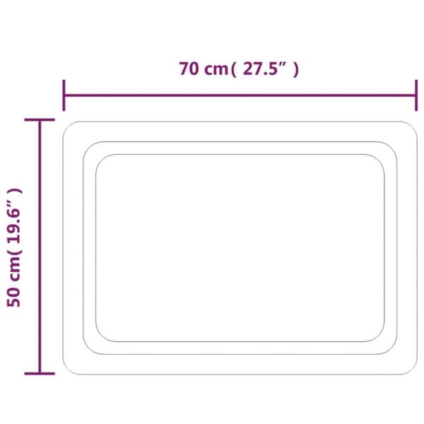 vidaXL Badrumsspegel LED 70x50 cm