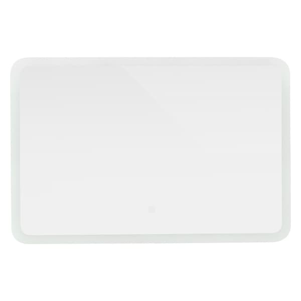 Badrums-LED-spegel med touch switch 90x60 cm vitt glas ML-design