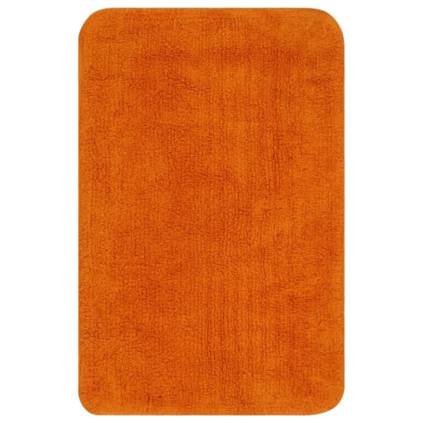vidaXL Baderomsmattesett 3 stk stoff oransje