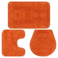 Miniatyrbilde 1 av 5: vidaXL Baderomsmattesett 3 stk stoff oransje