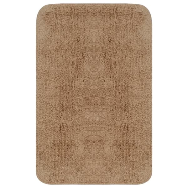 vidaXL Badrumsmattor 3 st tyg beige