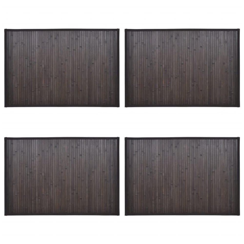 vidaXL Badematter bambus 4 stk 40x50 cm mørkebrun