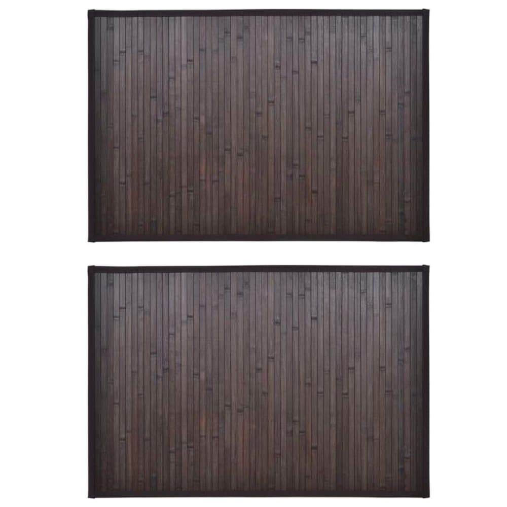 vidaXL Badematter bambus 2 stk 60x90 cm mørkebrun