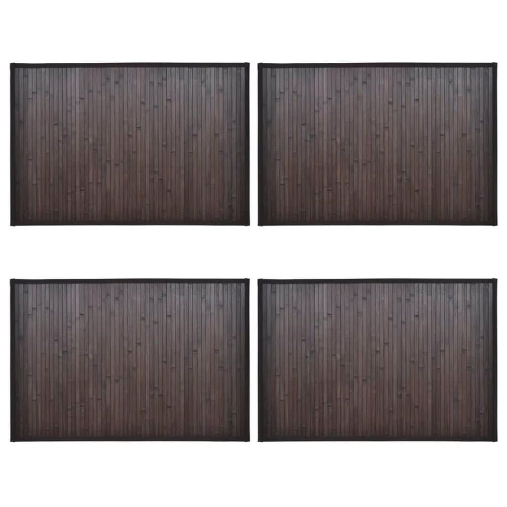 vidaXL Badematter bambus 4 stk 60x90 cm mørkebrun