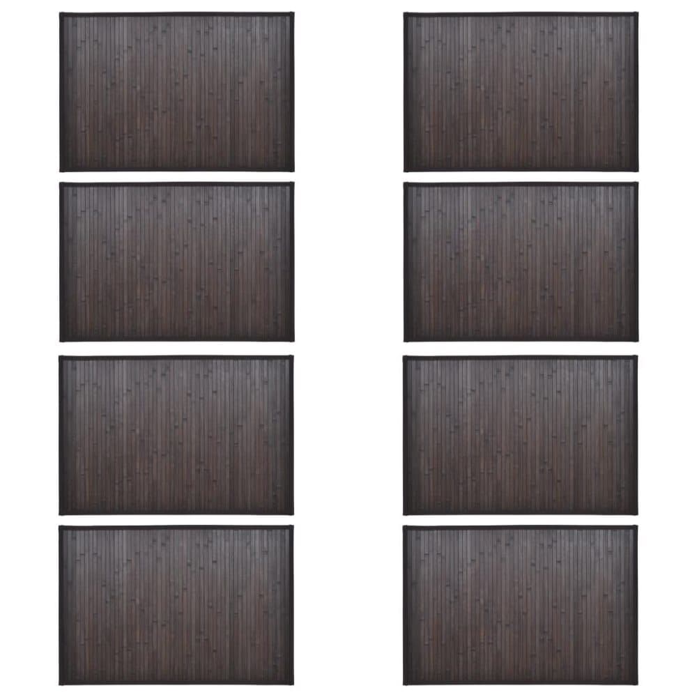 vidaXL Badematter bambus 8 stk 40x50 cm mørkebrun