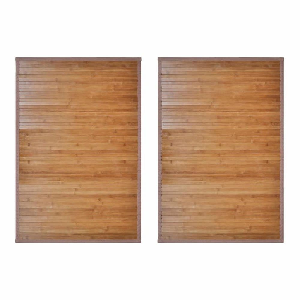 vidaXL Badematter bambus 2 stk 60 x 90 cm brun