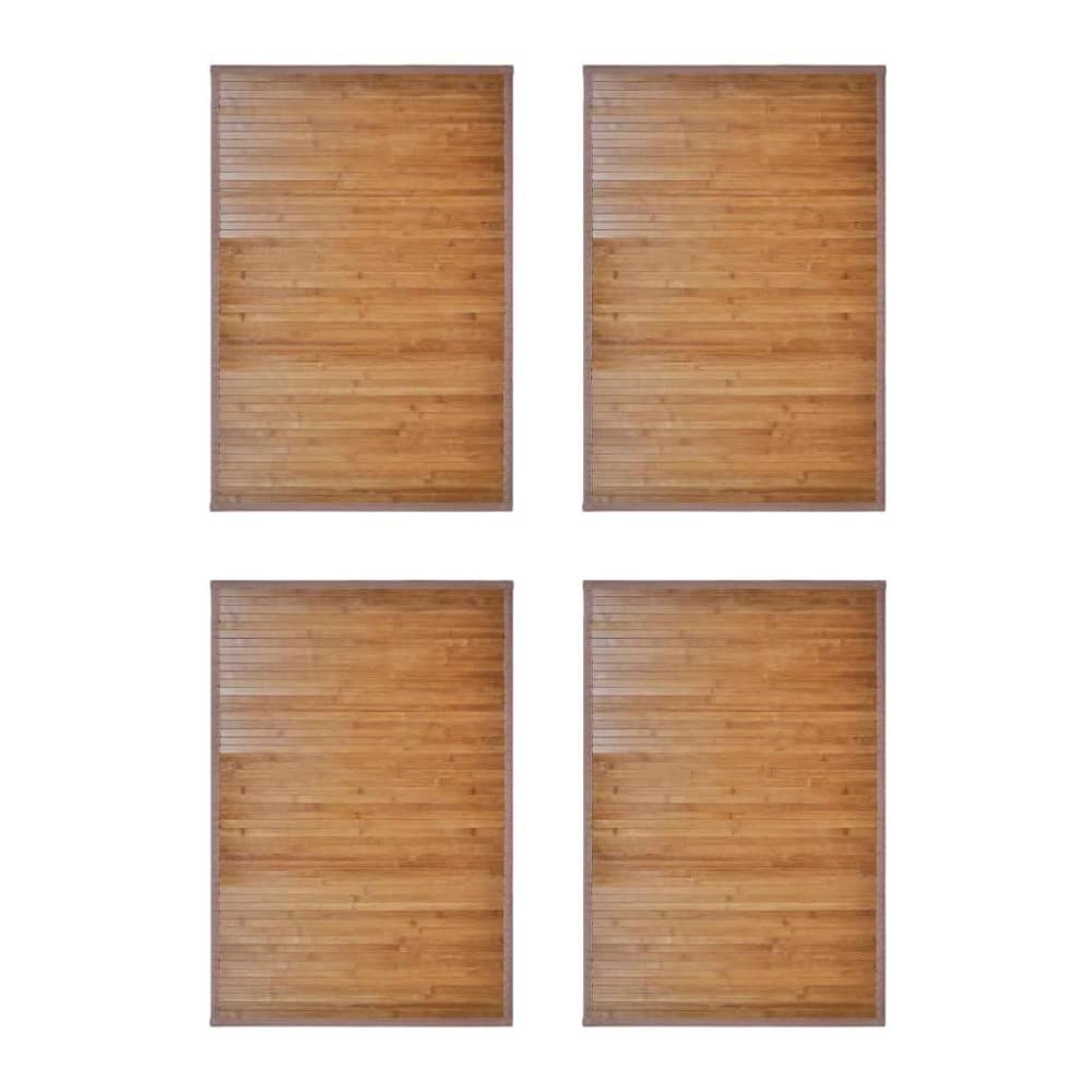 vidaXL Badematter bambus 4 stk 60 x 90 cm brun