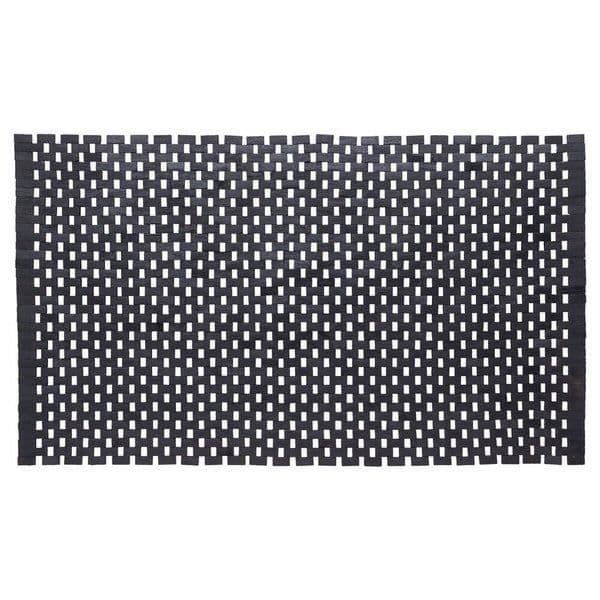 Badmatta - SEALSKIN - Woodblock - Svart teak - 52x90 cm