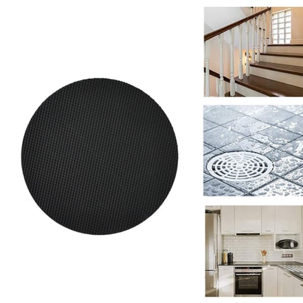 6 PCS / Pack 10cm Bathroom Steps Round PEVA Non-Slip Stickers(Black)