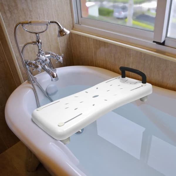 XMTECH Badkarssits och hylla - Halkfri plastyta 70x30x5cm - Vit