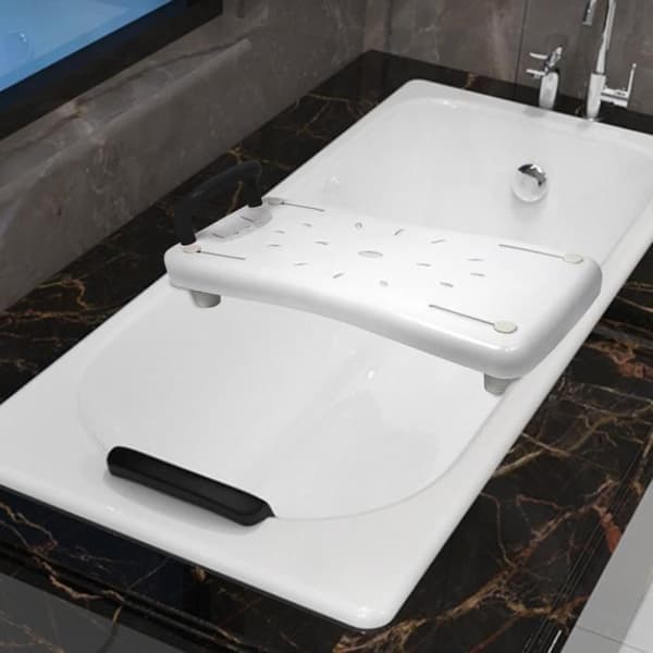 XMTECH Badkarssits och hylla - Halkfri plastyta 70x30x5cm - Vit