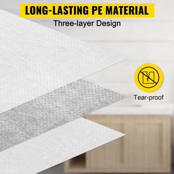 1m x 41m duschmembran, högkvalitativt PE-material, 3-lagers design, vattentätt och ångsäkert, flexibelt och skärbart, lätt att installera