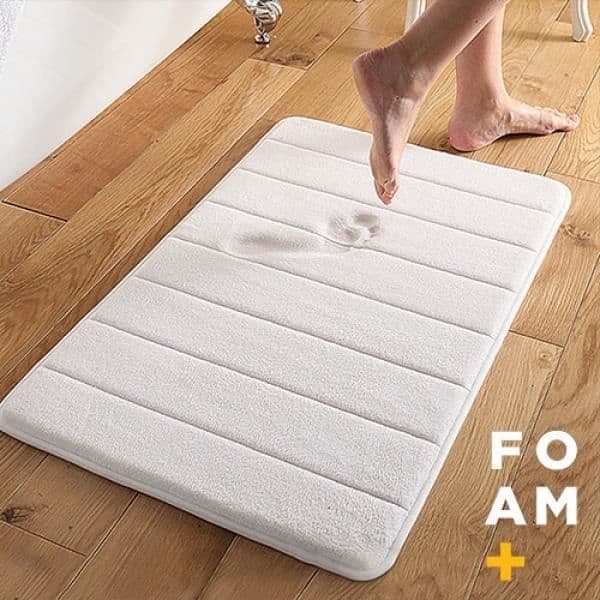 Badrug - Vattenfall Badande - Antiskid - 60 x 40 cm - Maskintvättbar - Grå