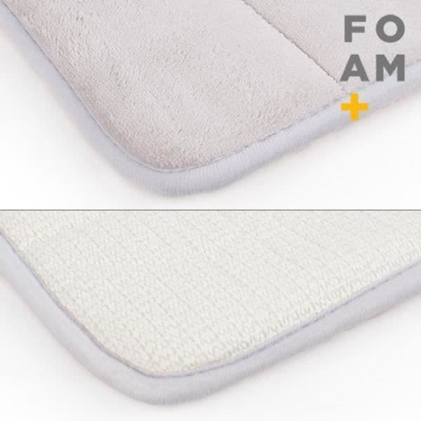 Badrug - Vattenfall Badande - Antiskid - 60 x 40 cm - Maskintvättbar - Grå