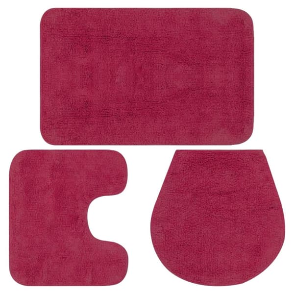 vidaXL Badrumsmattor 3 st tyg fuchsia -  Badrumsmattor