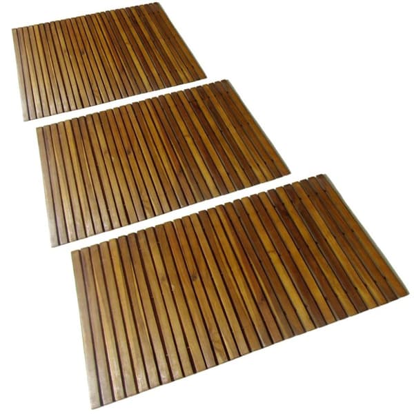 3 kpl Akaasia Kylpyhuoneen Matto 80 x 50 cm - Kylpyhuoneen matot