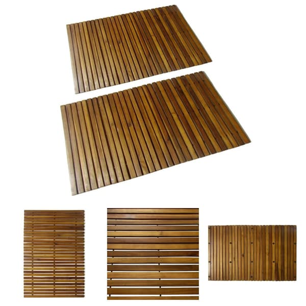 2 kpl Akaasia Kylpymatto 80 x 50 cm -  Kylpyhuoneen matot