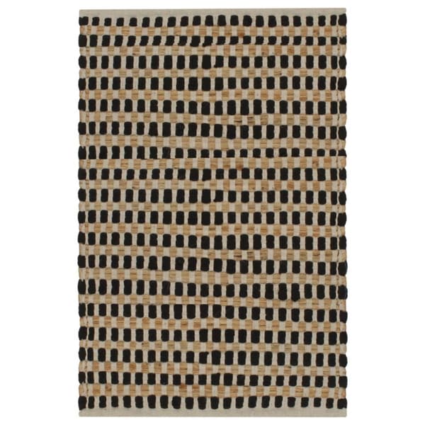 Badrumsmattor handvävd jute beige och svart - Badrumsmatta - Badrumsmattor - Home & Living