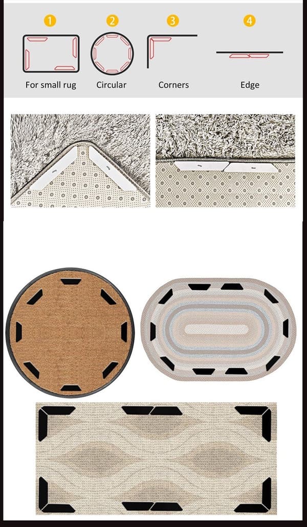 INF Sklisikre teppegripere, (2 mm tykke) 12-pack