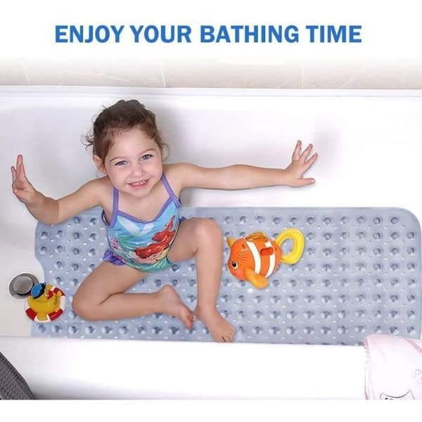Säkerhet Antislip Badmatta - BIGILANTUH - 100 x 40 cm - Grå - Ekologisk PVC