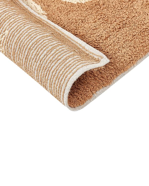 Bademåtte Brun Bomuld 50 x 80 cm Måtte til Badeværelse Design Gulvmåtte Baderum Tilbehør Badeværelsesmåtte