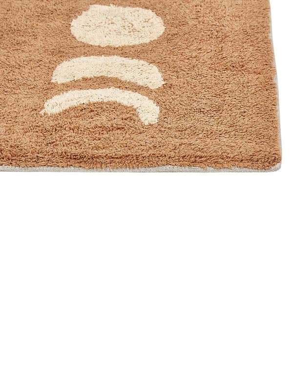 Bademåtte Brun Bomuld 50 x 80 cm Måtte til Badeværelse Design Gulvmåtte Baderum Tilbehør Badeværelsesmåtte