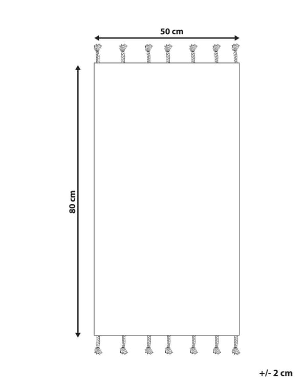 Bademåtte Beige Bomuld 50 x 80 cm Måtte til Badeværelse Design Gulvmåtte Baderum Tilbehør Badeværelsesmåtte