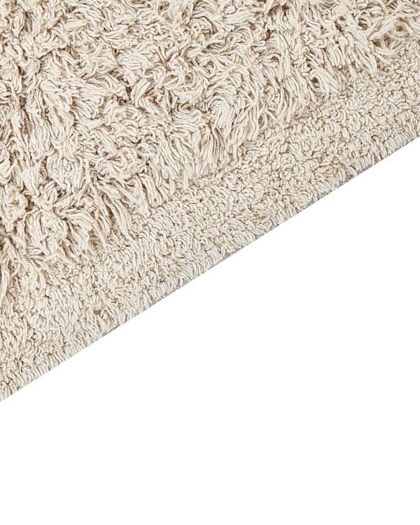 Bademåtte Beige Bomuld 50 x 80 cm Måtte til Badeværelse Design Gulvmåtte Baderum Tilbehør Badeværelsesmåtte