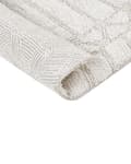 Pikkukuva 6 / 7: Kylpyhuoneen matto vaalea beige puuvilla 60 x 90 cm geometrinen kuvio suorakulmio moderni