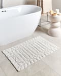 Pikkukuva 2 / 7: Kylpyhuoneen matto vaalea beige puuvilla 60 x 90 cm geometrinen kuvio suorakulmio moderni