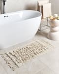 Pikkukuva 2 / 7: Kylpyhuoneen matto beige puuvilla 50 x 80 cm hapsut suorakulmio moderni
