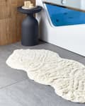 Pikkukuva 4 / 7: Kylpyhuoneen matto vaalea beige puuvilla 150 x 60 cm itämainen kuvio moderni
