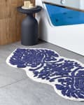 Miniatyrbilde 4 av 7: Badematte Blå Bomull 150 x 60 cm Uregelmessig form Dekorativt mønster Moderne design Bad Baderomstilbehør Teppe Baderomsmatte