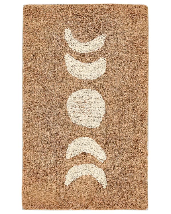 Badematte Brun Bomull 50 x 80 cm Dekorativt mønster Moderne design Bad Baderomstilbehør Teppe Baderomsmatte