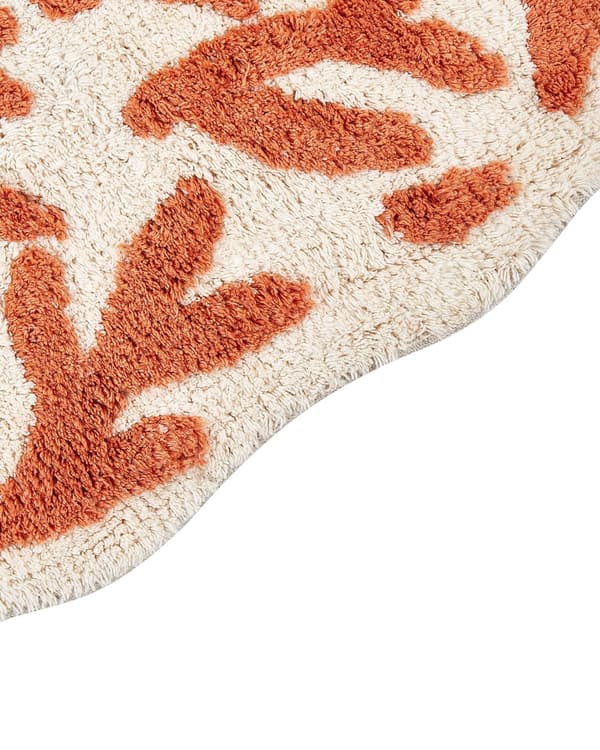 Badematte Oransje Bomull 60 x 90 cm Blomstermønster Asymmetrisk Moderne design Bad Baderomstilbehør Teppe Baderomsmatte