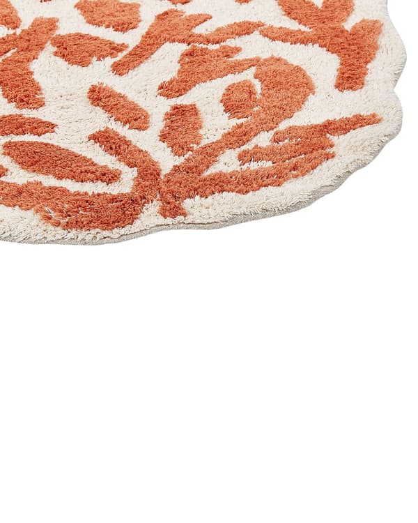 Badematte Oransje Bomull 60 x 90 cm Blomstermønster Asymmetrisk Moderne design Bad Baderomstilbehør Teppe Baderomsmatte
